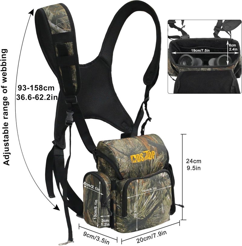 MDSTOP Binocular Harness Chest Pack, Bino Case with Rangefinder Pouch, Bino Harness, Binocular Chest Pack, Bino Bag for Bird Watching,Hunting,Hiking,Shooting (Pine Needle Camo) - Image 2